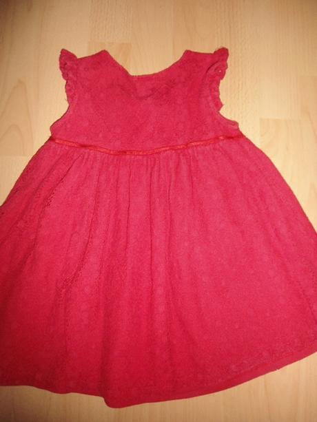Červene cipkovane šatky, h&m,86