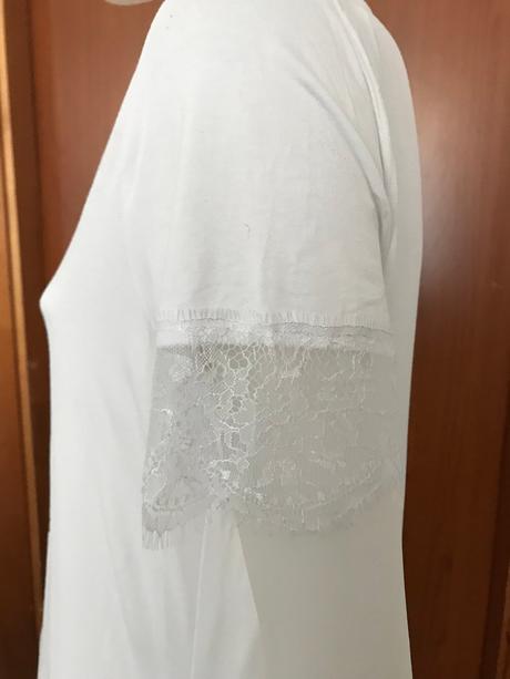 Tričko s krajkou a potlačou, 40/42, bonprix,40