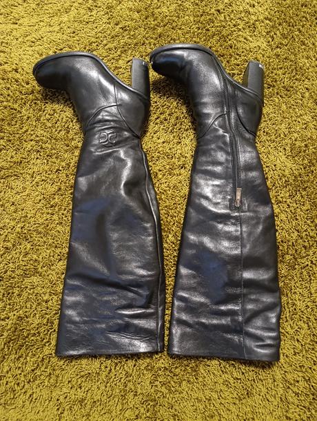 Čižmy čierne kožené, 38