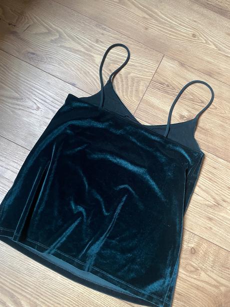 Semišové tielko v smaragdovo-zelenej farbe, basics,xs