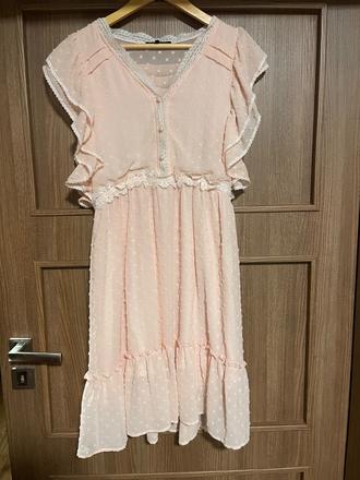 Jemné pudrové šaty, l