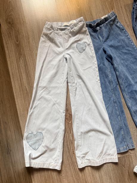 Sada širokých riflov 128/134, h&m,128