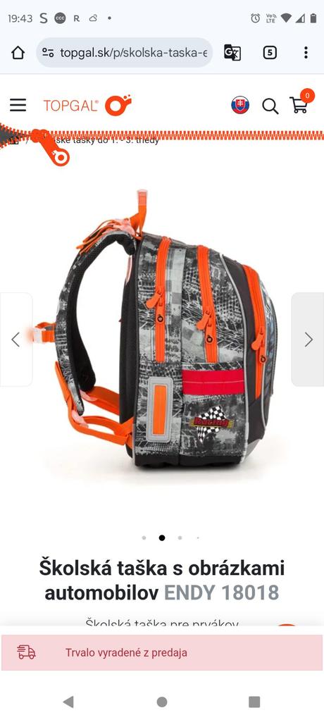 Školská taška topgal, 