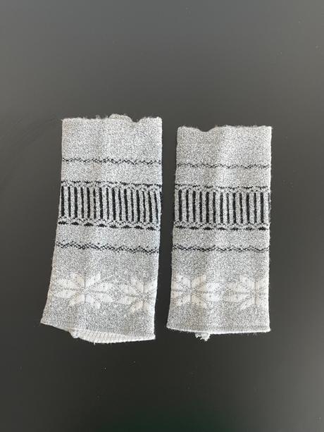 Sivé bezprstové návleky na ruky s nórskym vzorom, s