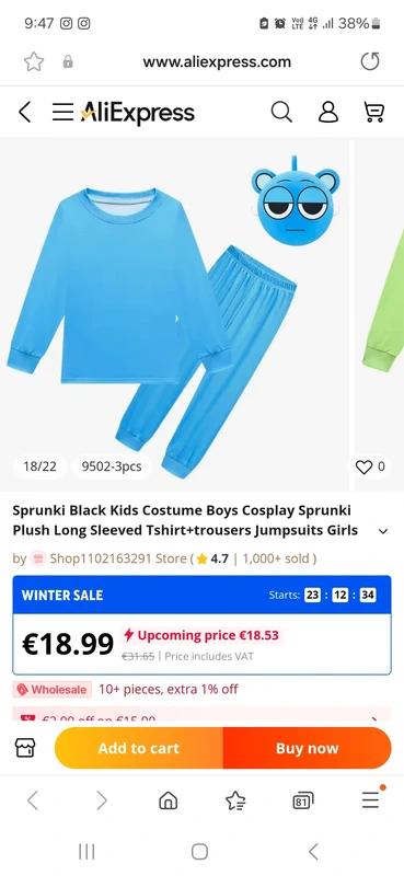 Sprunki blue kostým, 