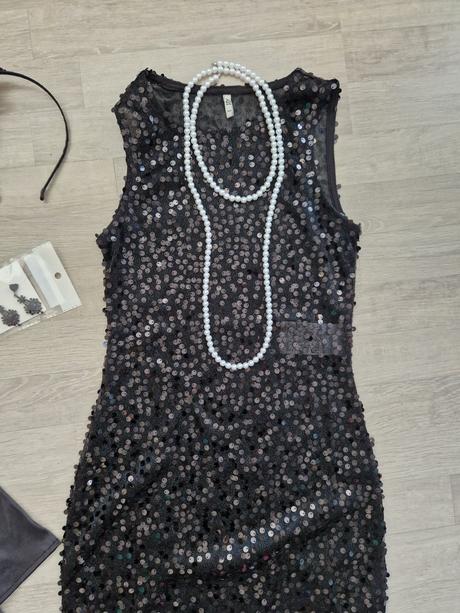 Vianocny večierok gatsby party šaty doplnky, xs