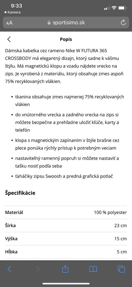 Nike crossbody dámska taška, nike