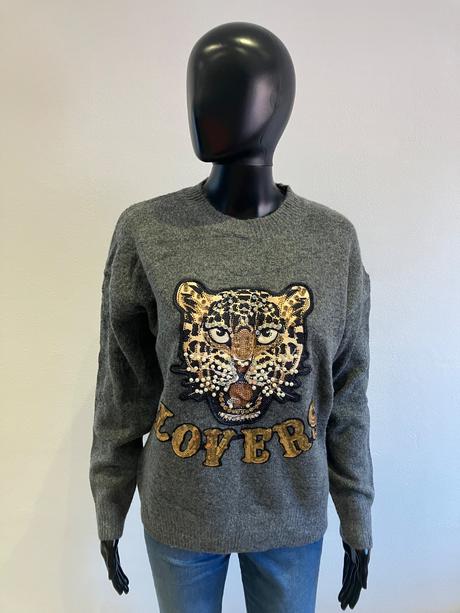 Dámsky sveter s flitrami (uni), l / m / s / xl
