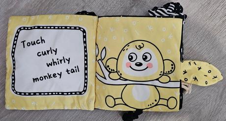 Senzorická knižka kontrastová čiernobiela so žltou, 