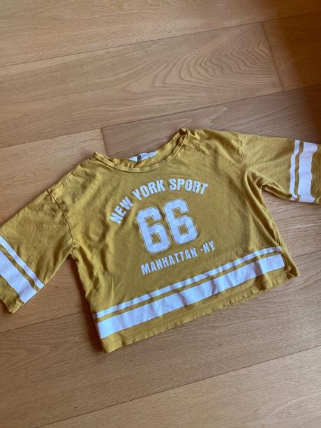 Horcicovozlte crop top tricko, h&m,146