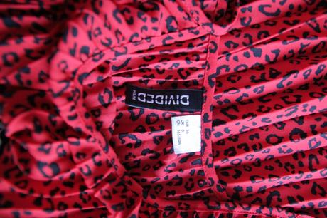 Červený plisovaný top h&m, s, h&m,s