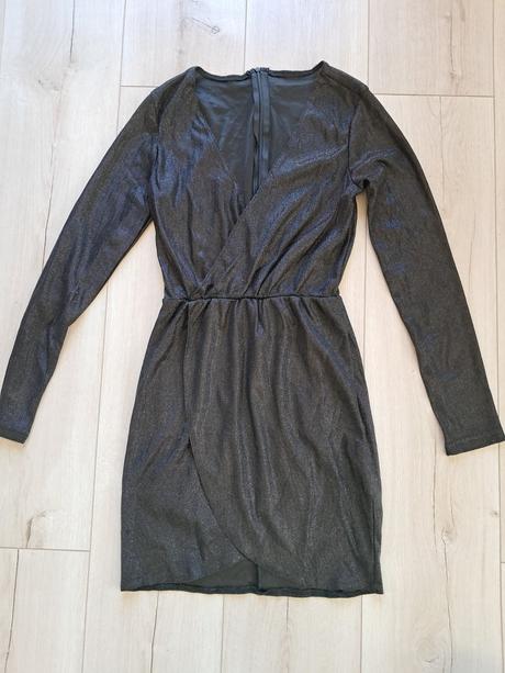 Čierne trblietavé šaty, xs