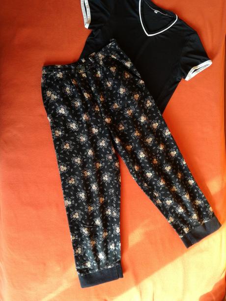 Nohavice s vysokým pásom a tričko 152-158, 158