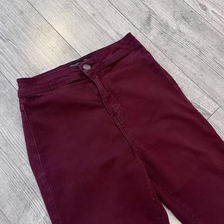 Skinny jeans vínovej farby, bershka,36