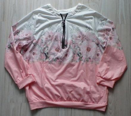 Pulóver/tričko/mikina ružová/biela, v. l/xl, xl