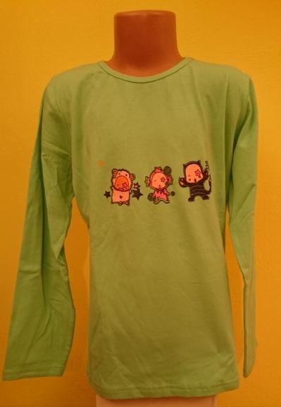 Dievčenské elastické tričko, serrato zelené, 140