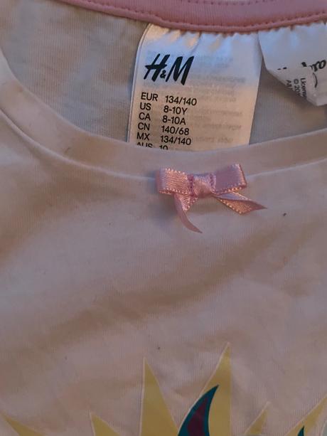 Pyzamko letné unicorn 8-10 rokov, h&m,140