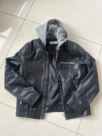 Prechodná bunda s efektom kože, h&m,140