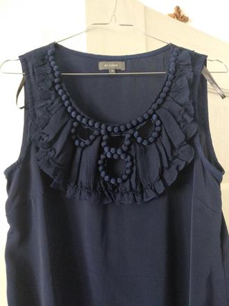 Tmavomodrý top bez rukávov, m