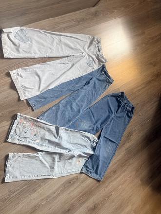 Sada širokých riflov 128/134, h&m,128