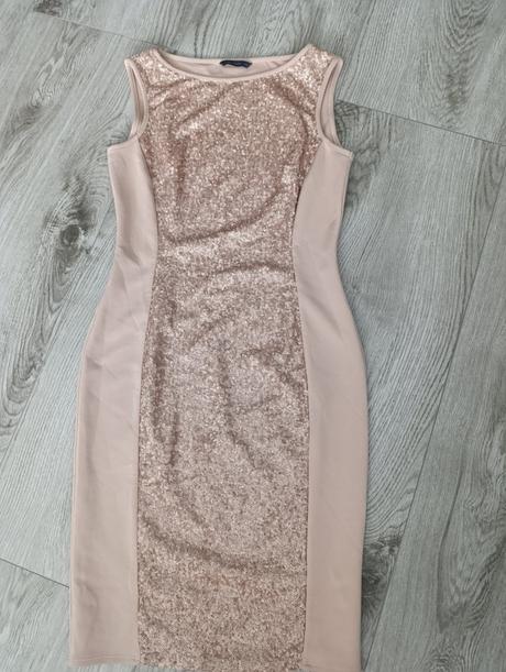 Znackove saty nude/pudrovej ružováfarby, marks & spencer,m