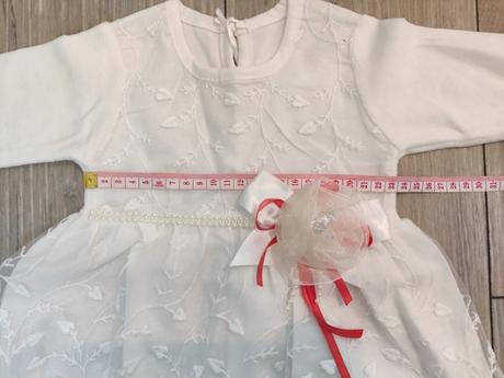 Súprava šaty, sveter, čiapka, papučky na krst, 68