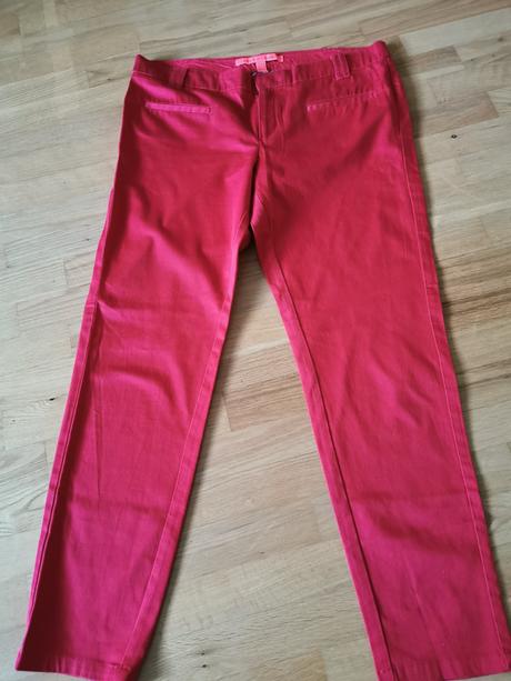 Červené saténové nohavice, mango,l