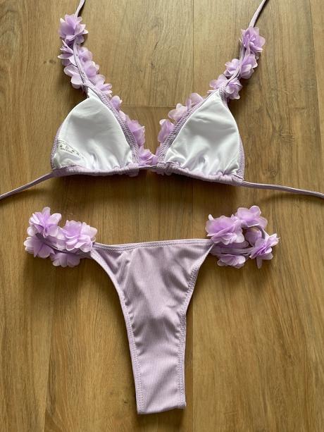 Plavky s 3d kvetinami, s