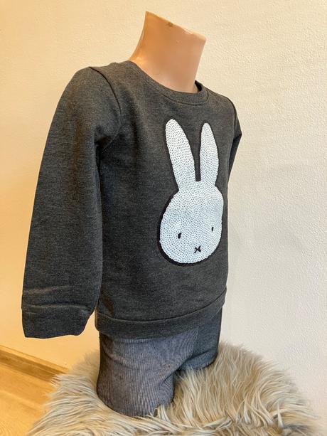Dievčenská mikina s flitrami zajačik h&m (2-4 r.), h&m,98