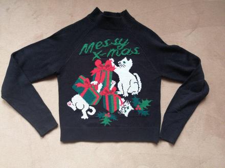 Vianočný sveter h&m monki s mačkami cs, h&m,s