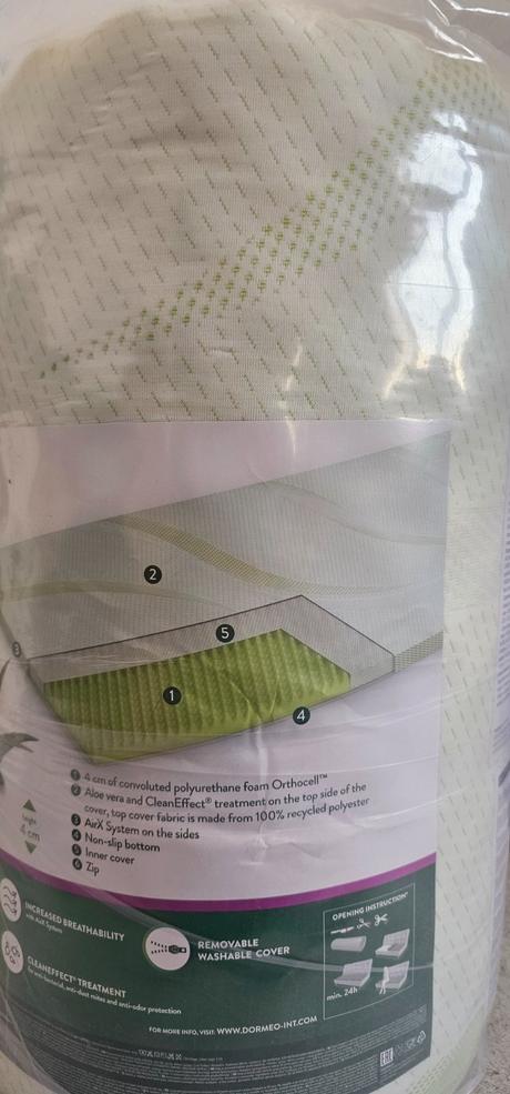 Dormeo vrchný matrac nature aloe vera 4 cm, šírka (cm): 140,dĺžka (cm): 200