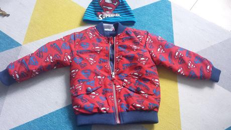 Prechodná vetrovka superman + čiapka, 86