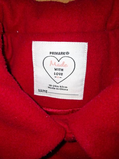 Dievčenský kabát, primark,92