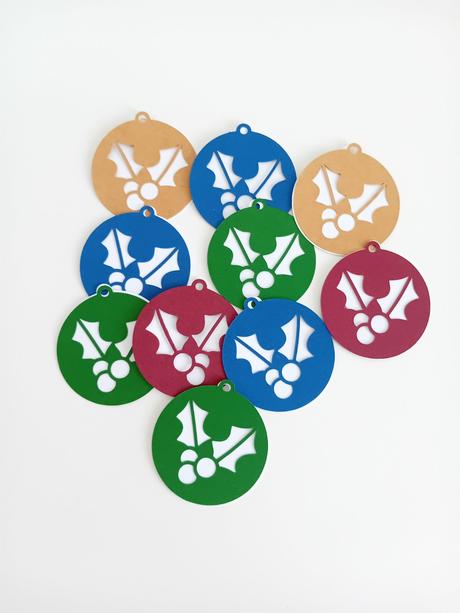 Vianočné visačky farebné, 