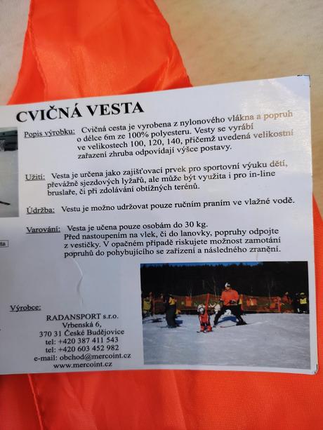 Lyžiarska cvičná vesta,