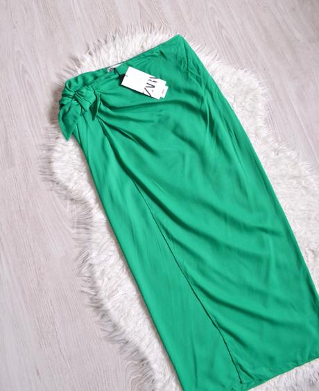 Zara midi sukňa na zaväzovanie, zara,m