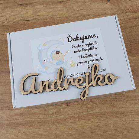 Detská nočná lampa s vlastným menom chlapček,