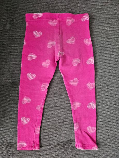 Jemne zateplené legínky so srdiečkami 104 zadarmo, f&f,104