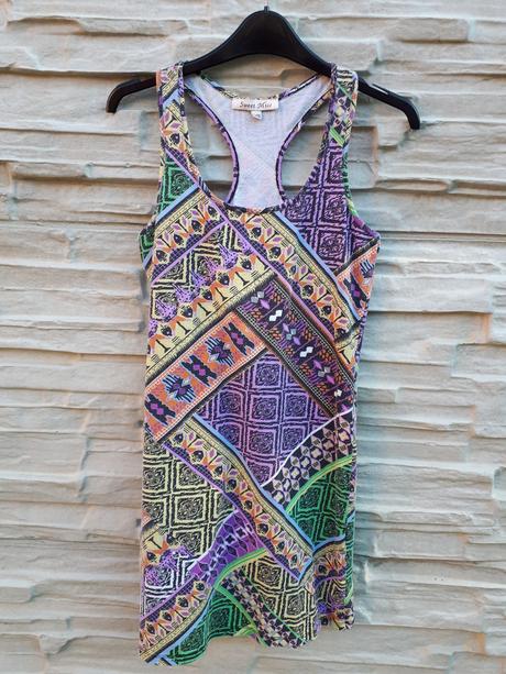 Letné vzorované šaty/tričko, s