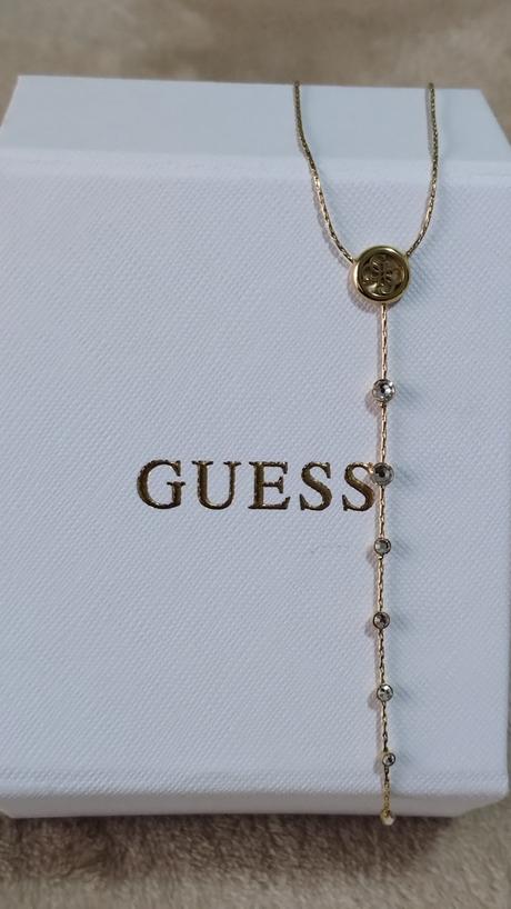 Náušnice visiace a náhrdelník- chirurgická oceľ, guess