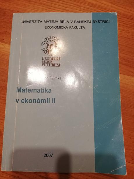 Matematika v ekonómii 2, 