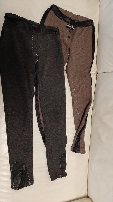 Dievčenské elegantné legíny kombinácia s kožou, mirau,146