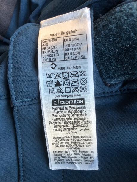 Zimné turistické nohavice, quechua,164