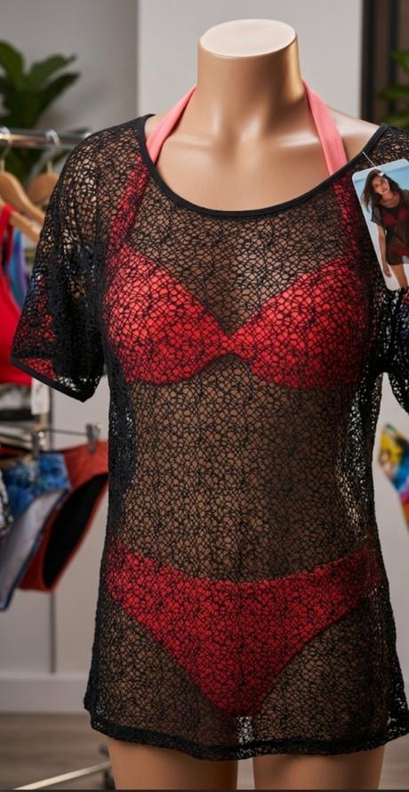 Dámska tunika na plavky tmavomodrá, l - xxl