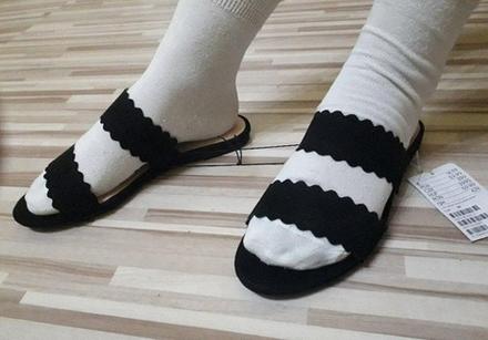 Čierne šľapky bez podpätku h&m 36, h&m,36