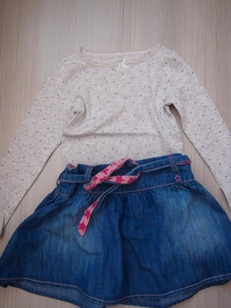Rifľová sukňa a tričko, f&f,110