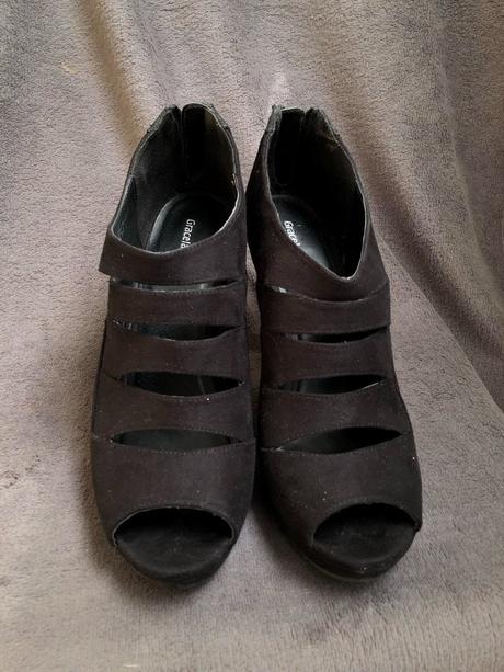 Semišové sandále na platforme, graceland,41