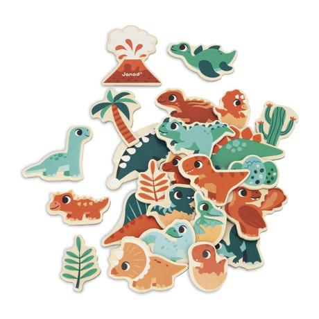 Drevené magnetky dino 24ks,