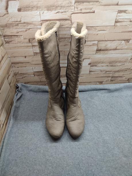 Rieker 40 - dámske zateplené béžové čižmy, rieker,40