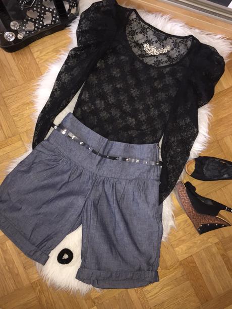 Puntkove riflove perfektne sortky, xs